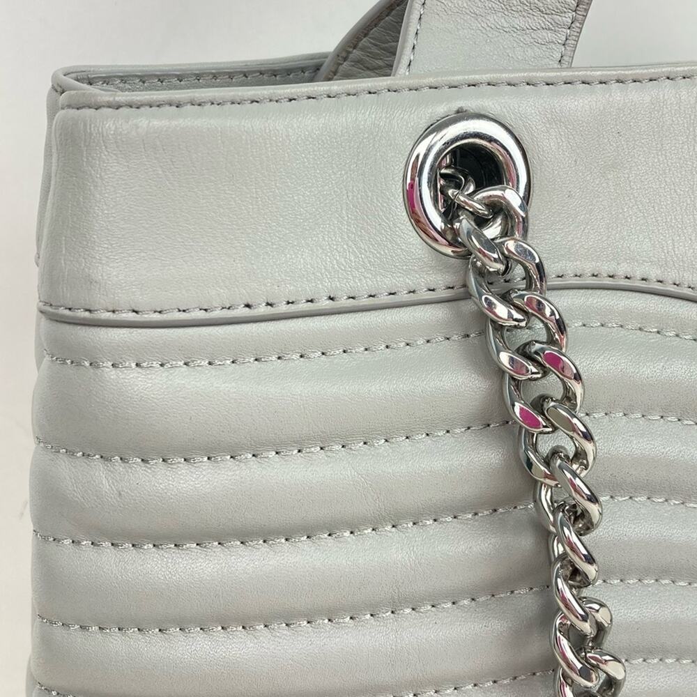 REBECCA MINKOFF Leather m.a.b. Quilted Wave Satchel Shoulder Bag in Perlo - Picture 9 of 16